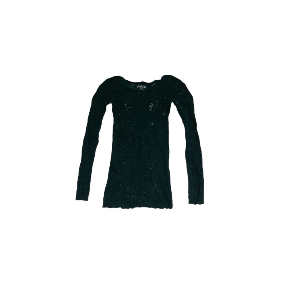 Free People Dark Green Stretchy Cutout Lace Mesh Top - Women’s Size XS